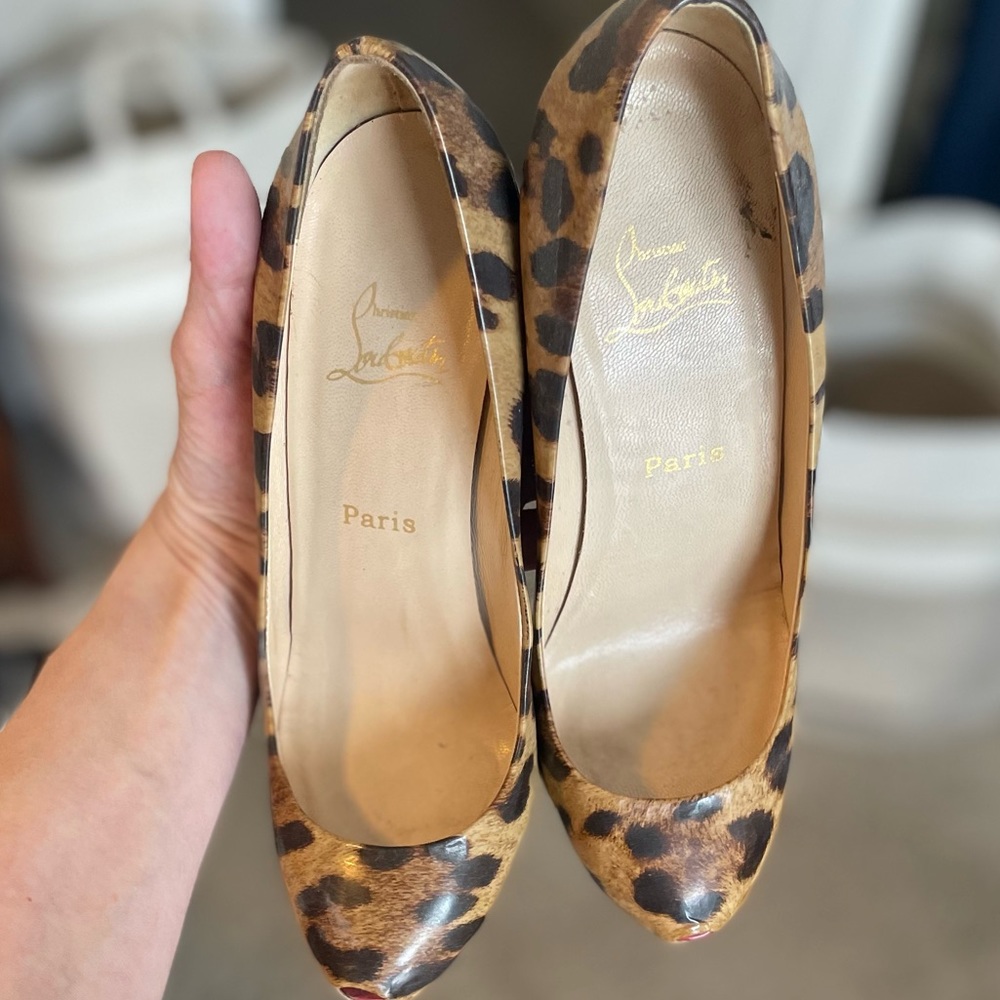 Christian Louboutin Leopard Red Bottom Heels